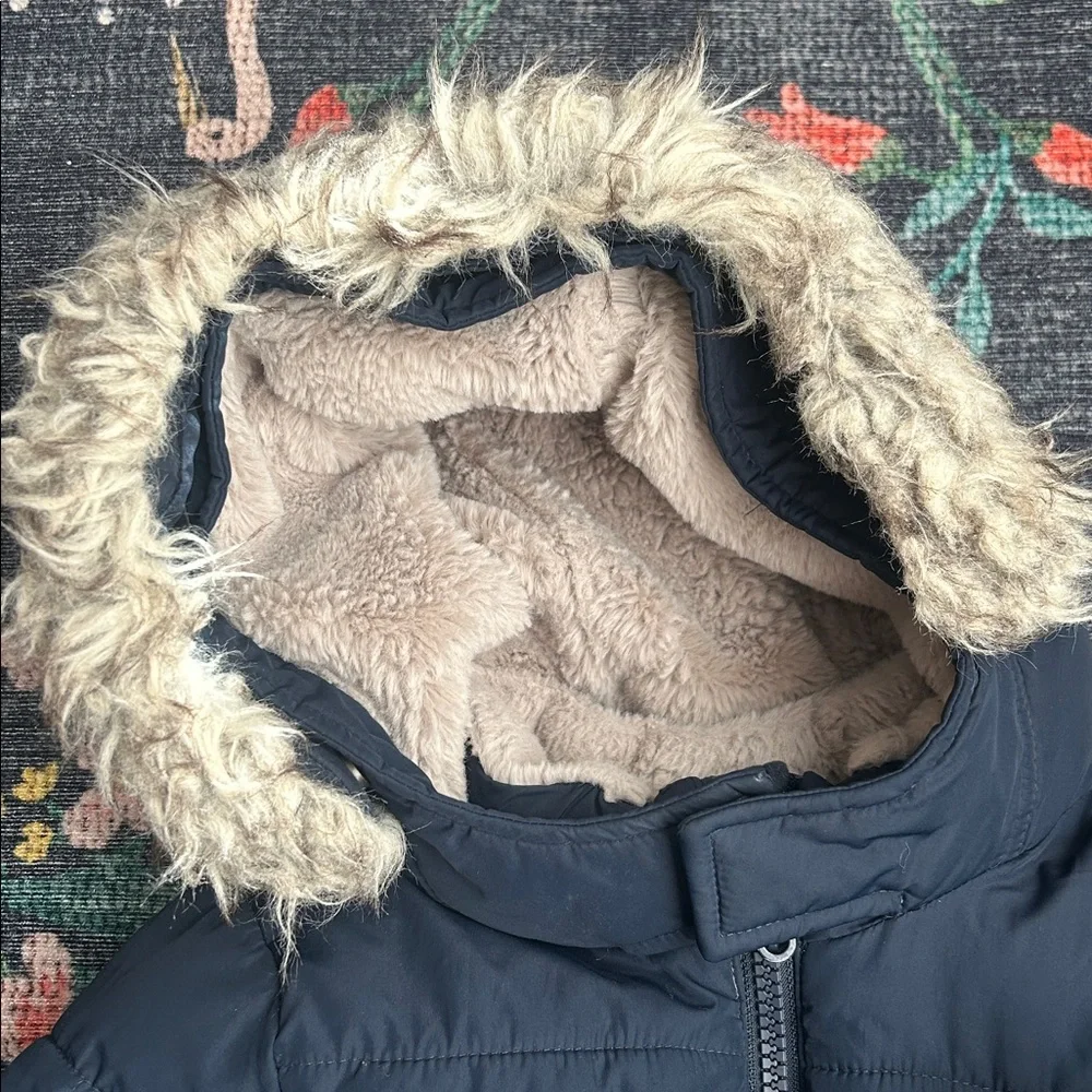 Abercrombie Ultra Collection Navy Blue Puffer Parka with Hood, Size 5/6